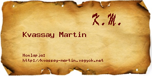 Kvassay Martin névjegykártya