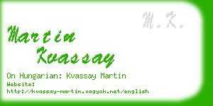 martin kvassay business card